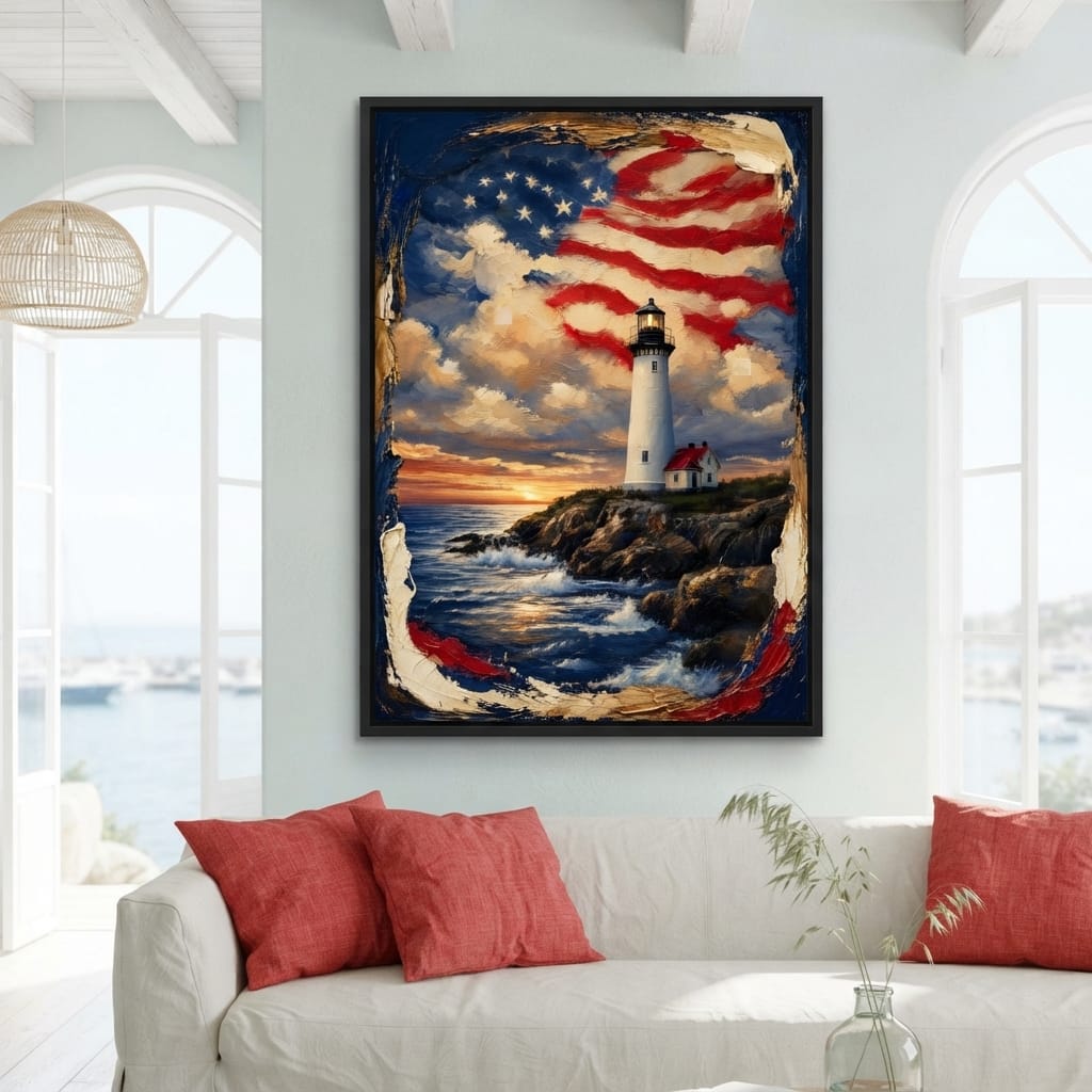 Beacon of the Coastal Morning Light Canvas Wall Art