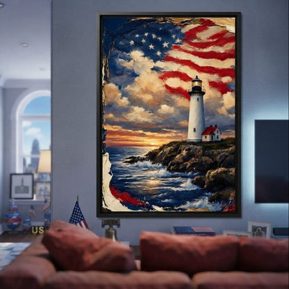 Beacon of the Coastal Morning Light Canvas Wall Art