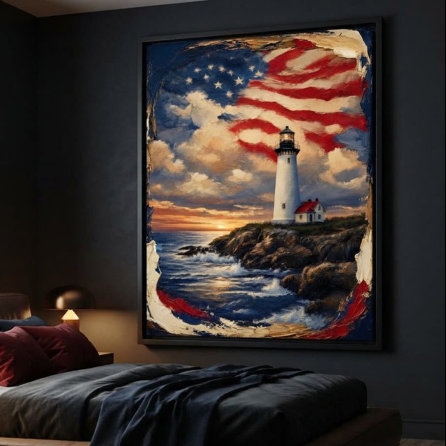 Beacon of the Coastal Morning Light Canvas Wall Art