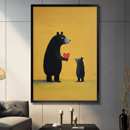 Bear Love Canvas Wall Art – Heartwarming Family Print