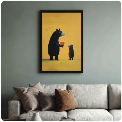 Bear Love Canvas Wall Art – Heartwarming Family Print