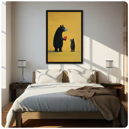 Bear Love Canvas Wall Art – Heartwarming Family Print
