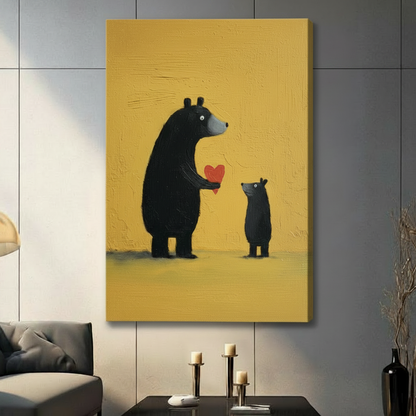 Bear Love Canvas Wall Art – Heartwarming Family Print