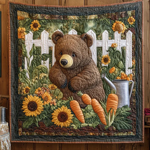 Bear And Garden Quilt Blanket