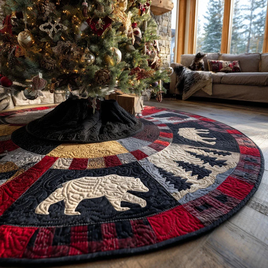Bear Creek Retreat Christmas Quilted Tree Skirt