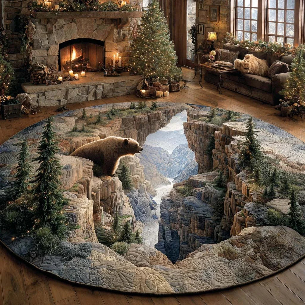 Bear Whisper Quilted Round Mat