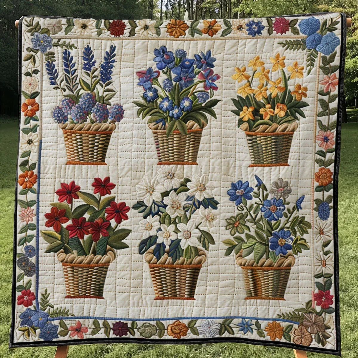 Beautiful Flower Quilt Blanket