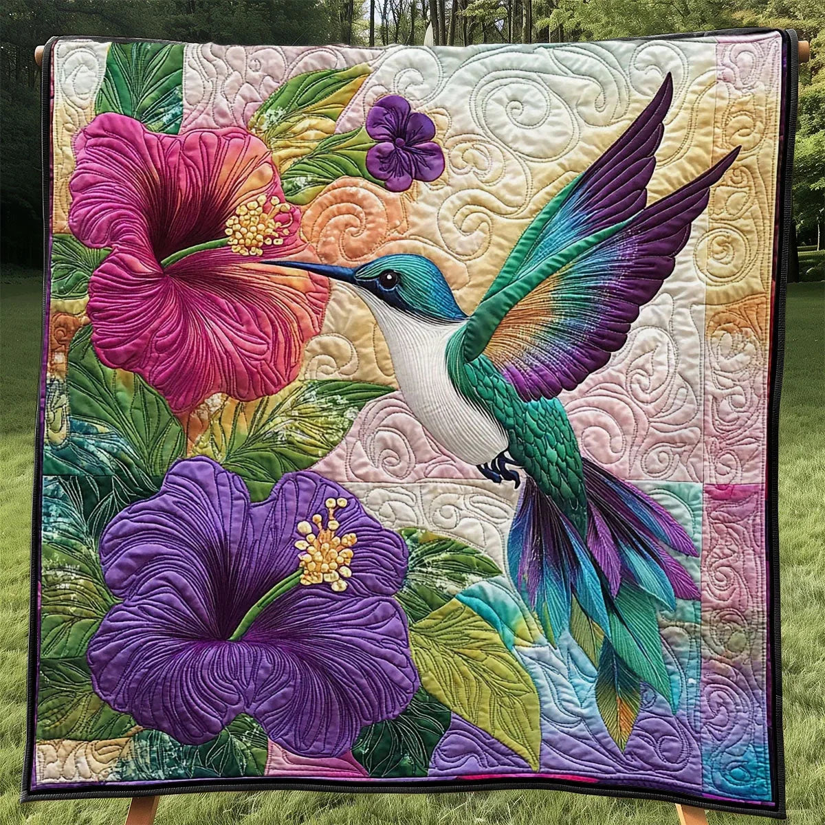 Beautiful Hummingbird Quilt Blanket