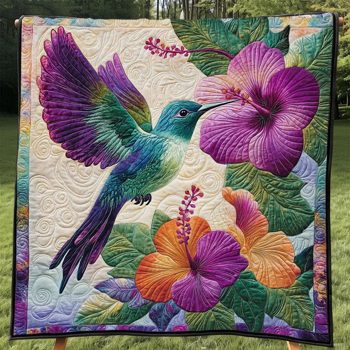 Beautiful Hummingbird Quilt Blanket