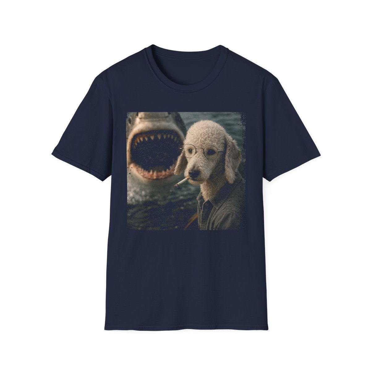 Bedlington Terrier and Shark Tee