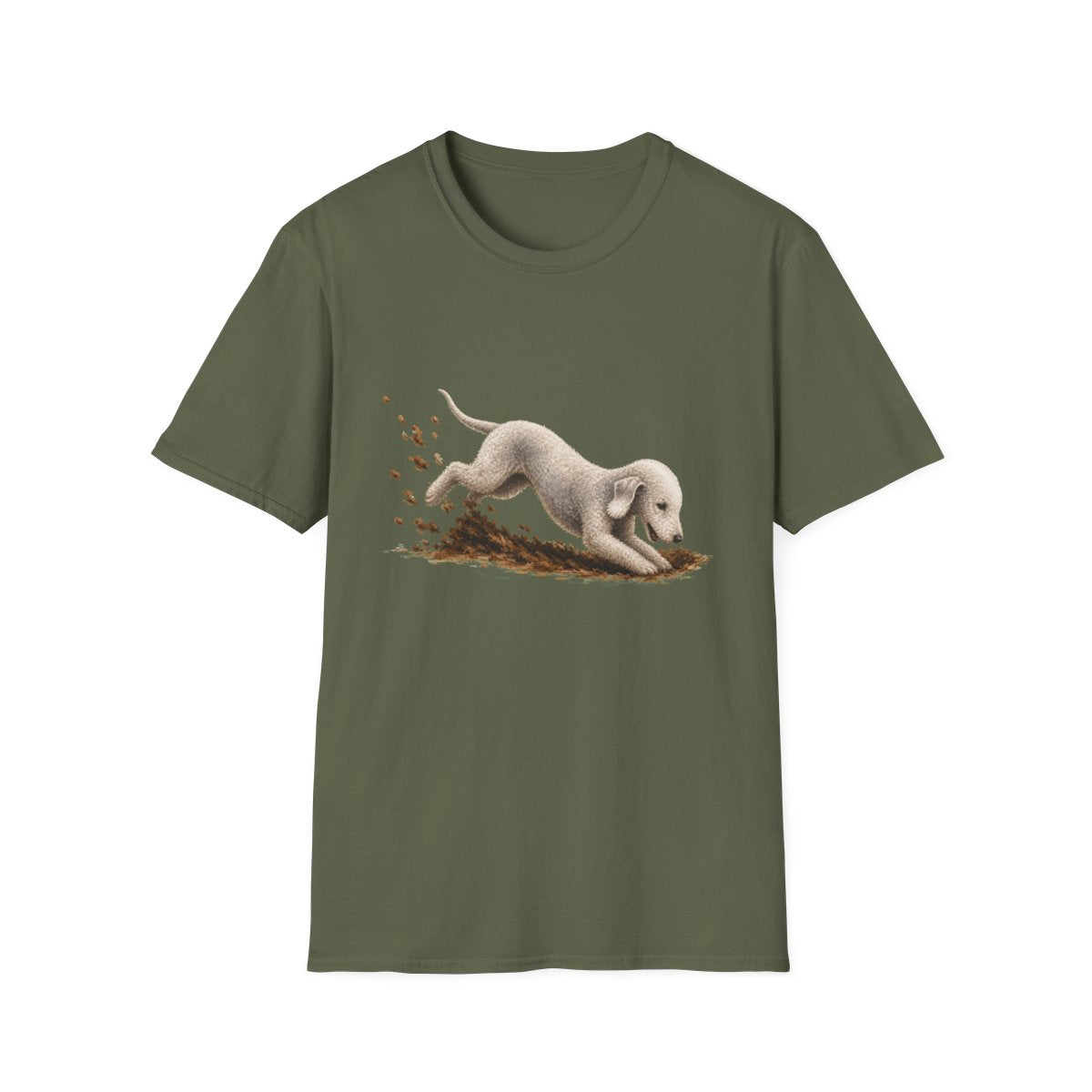 Bedlington Terrier Excavating Mode On Tee