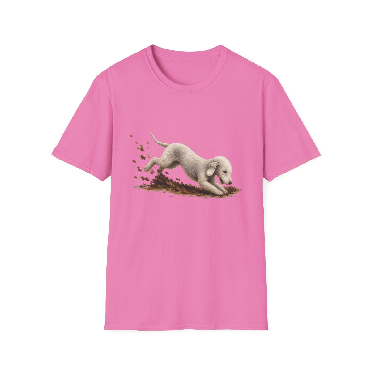 Bedlington Terrier Excavating Mode On Tee