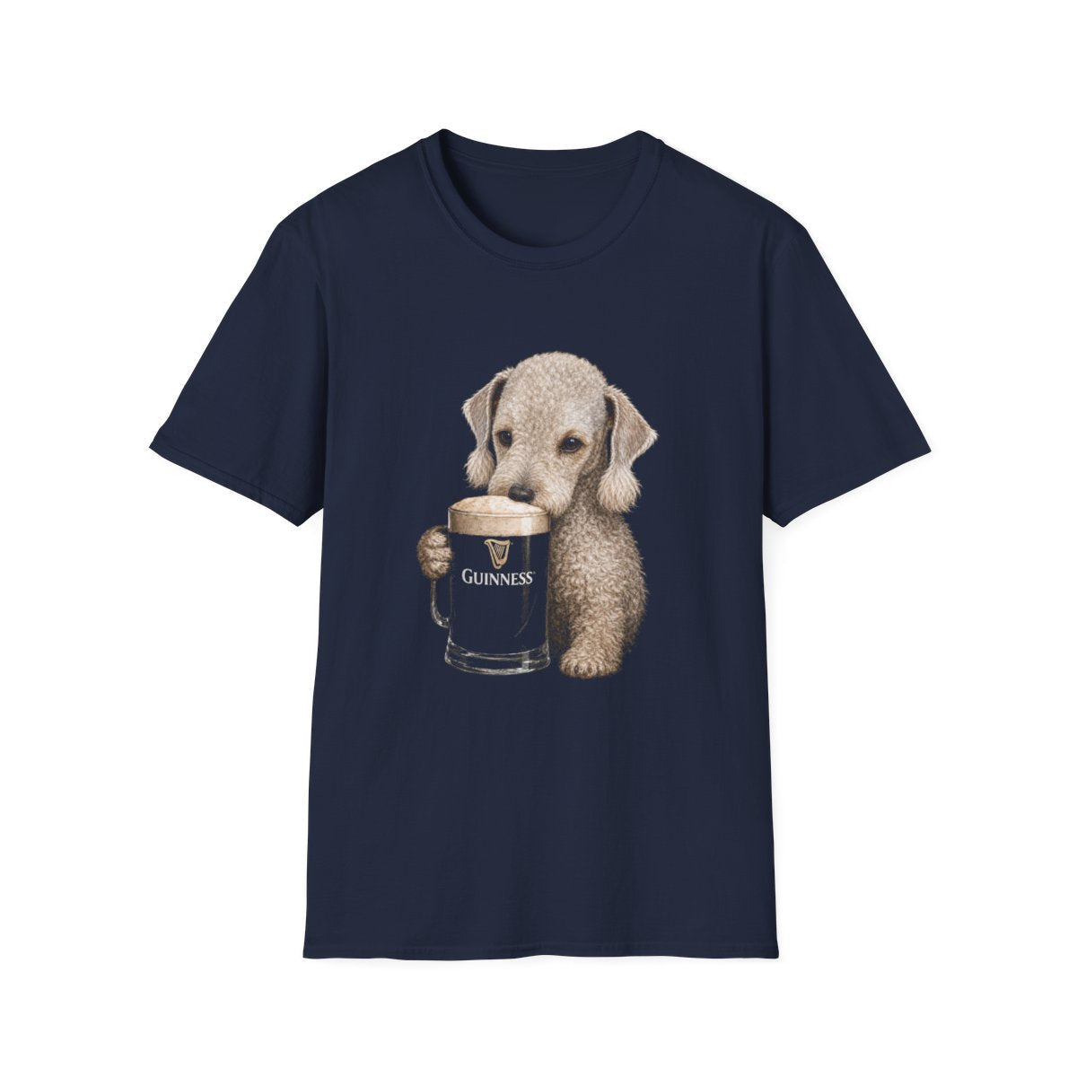 Bedlington Terrier With A Pint Tee