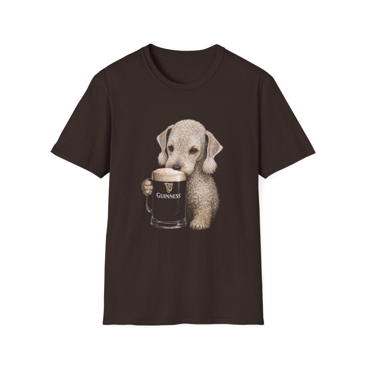 Bedlington Terrier With A Pint Tee