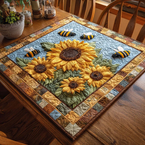 Bee Garden Quilted Table Topper