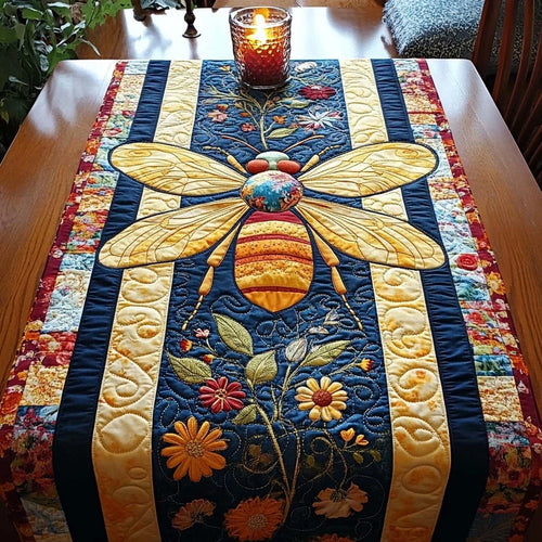 Bee Spring Quilted Table Runner