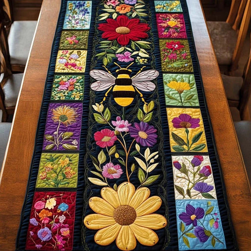 Bee Summer Quilted Table Runner