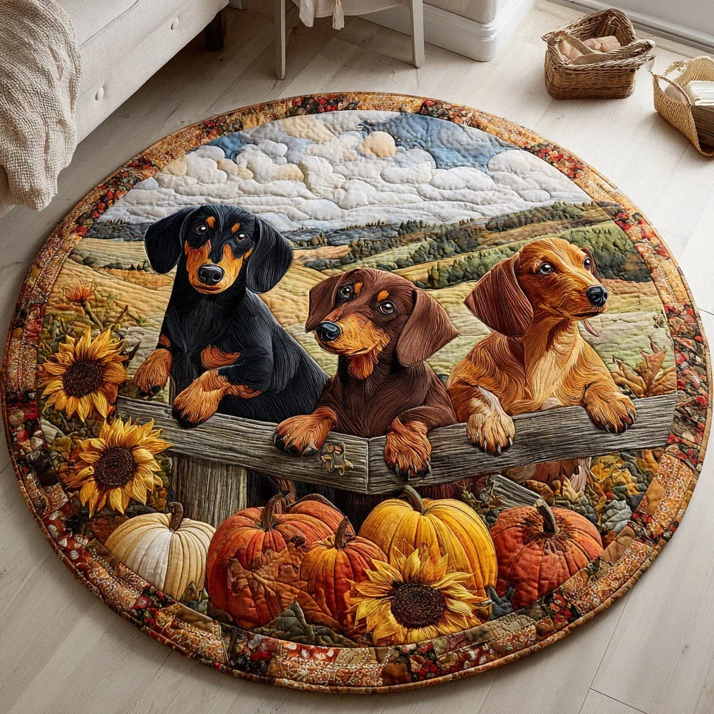Beyond Dachshund Quilted Round Mat