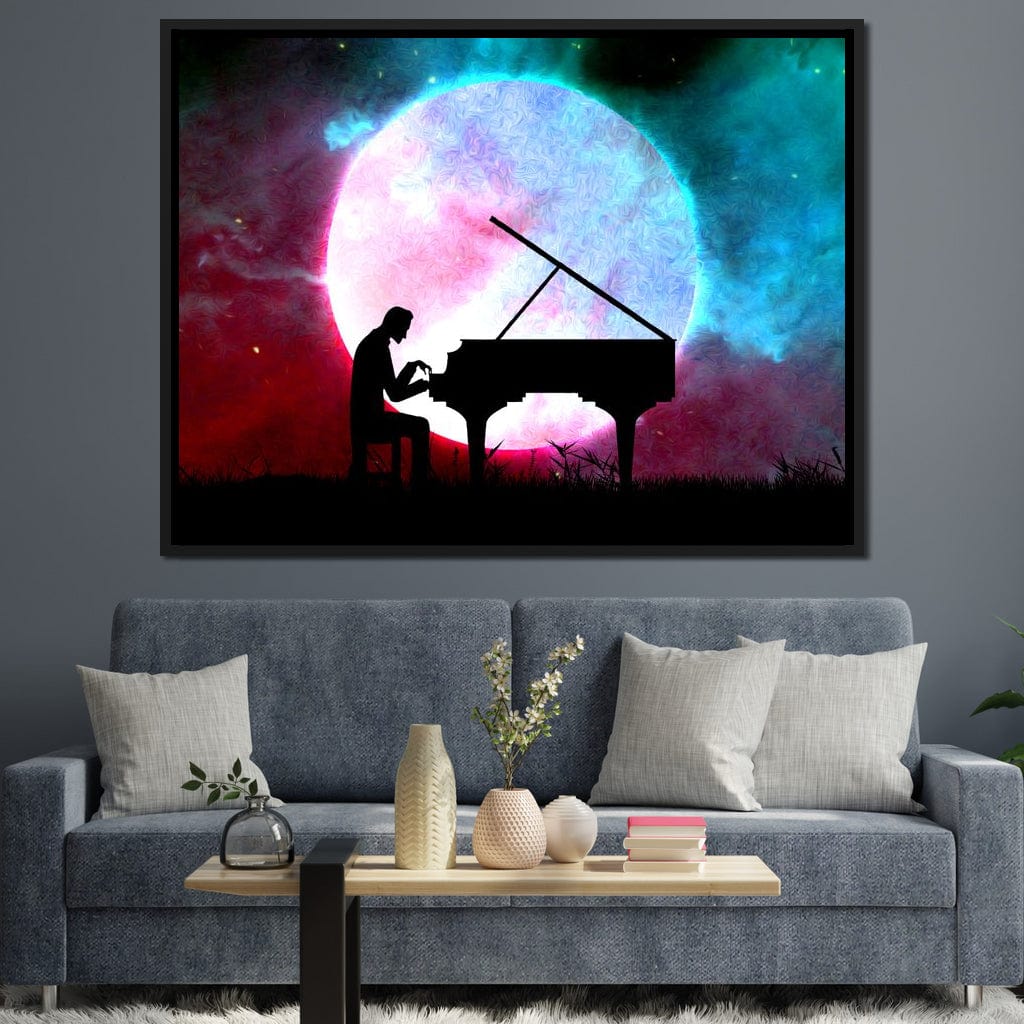 Space Pianist Canvas Wall Art