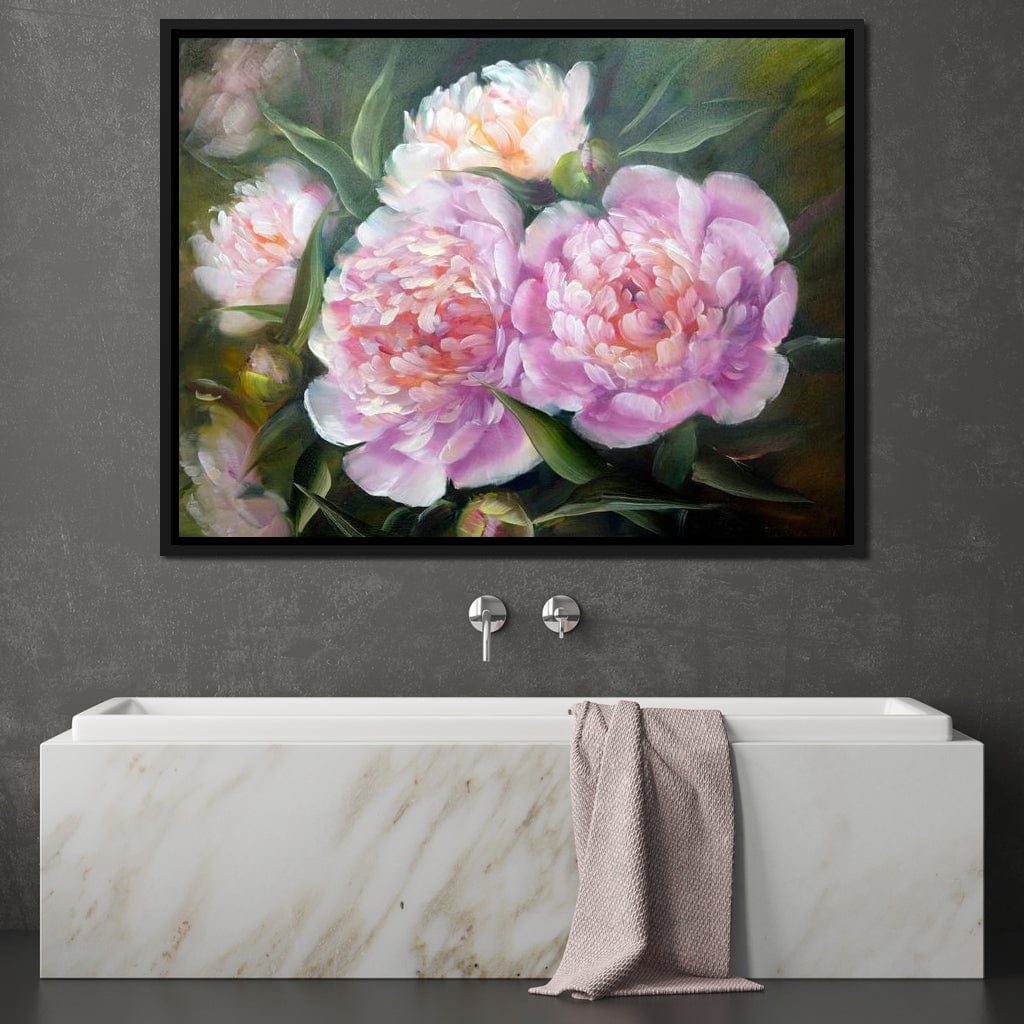 Blooming Peonies Canvas Wall Art