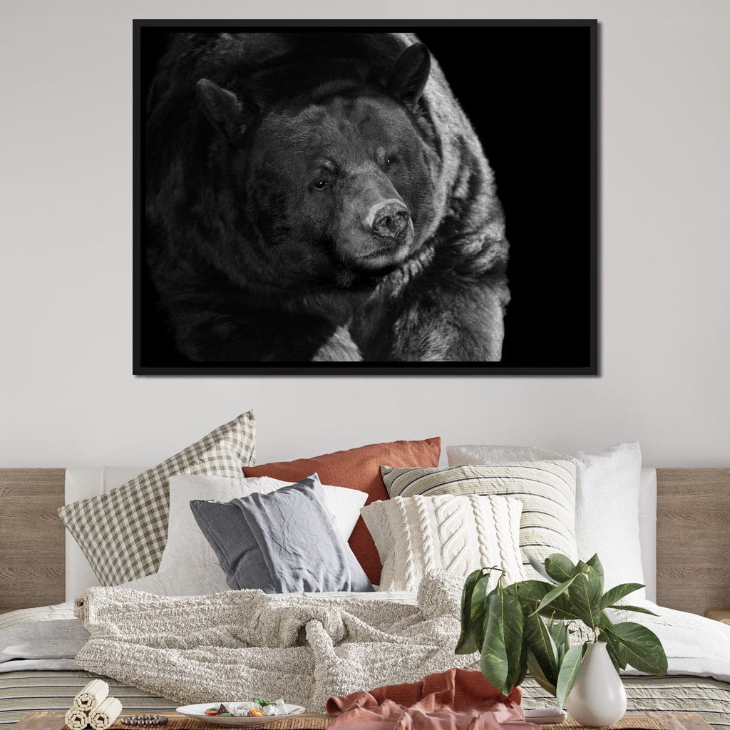 Black and White Bear Canvas Wall Art