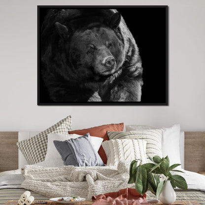 Black and White Bear Canvas Wall Art