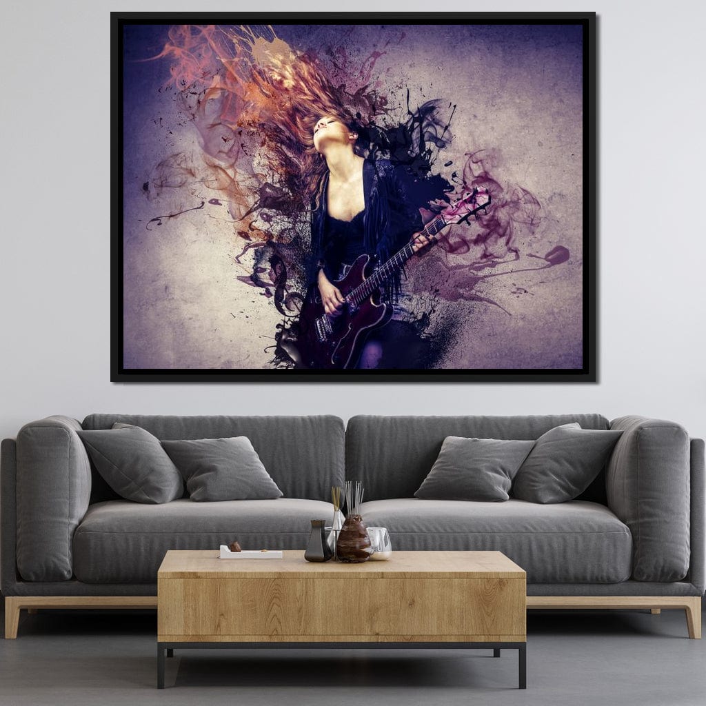 Guitar Splash Canvas Wall Art