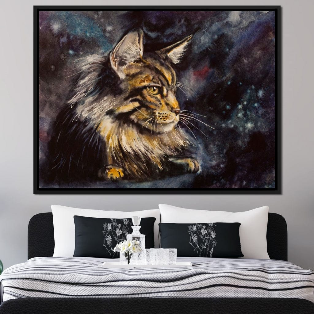 Night Cat Canvas Wall Art