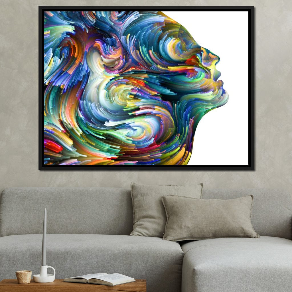 Colored Visage Profile Canvas Wall Art