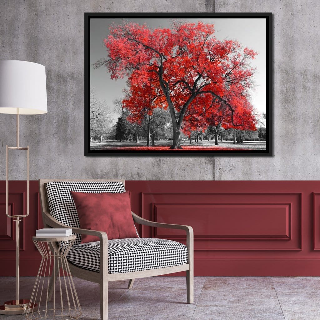 Big Red Tree Canvas Wall Art