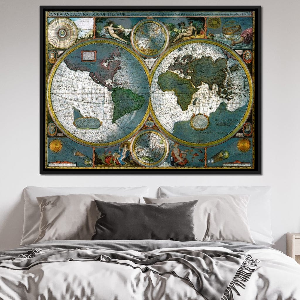 Ancient Historical Map of the World Canvas Wall Art
