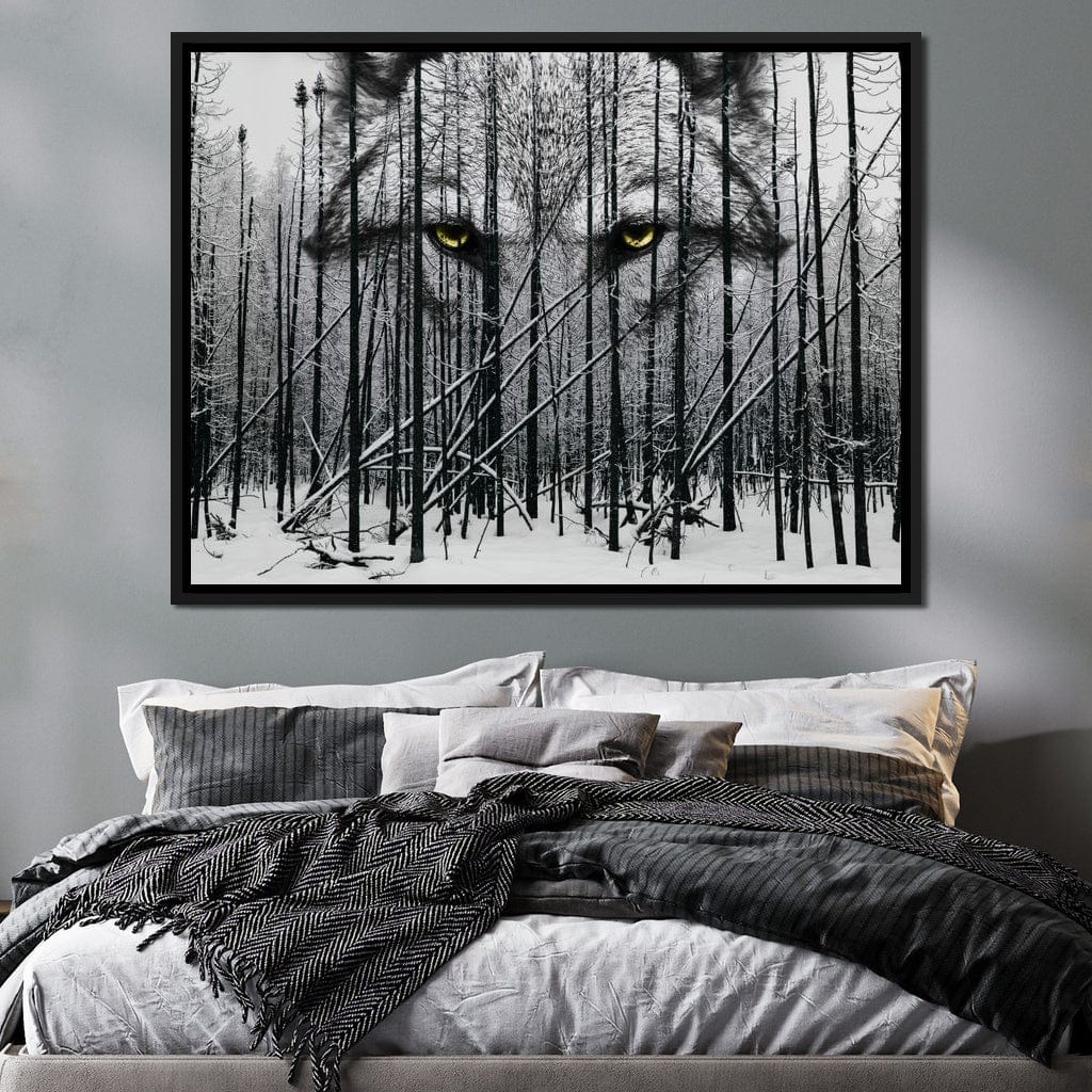 Wolf Winter Woods Canvas Wall Art