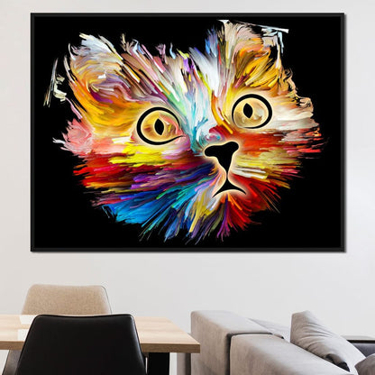 Colorful Cat Canvas Wall Art
