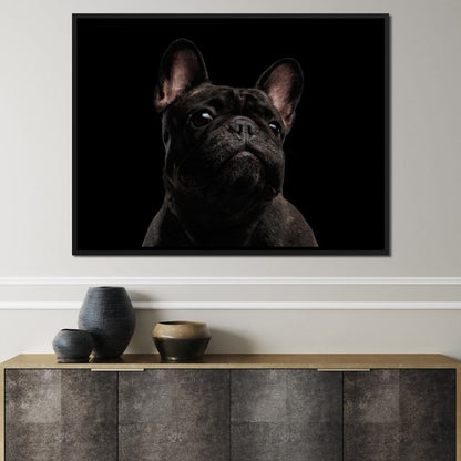 Black French Bulldog Canvas Wall Art