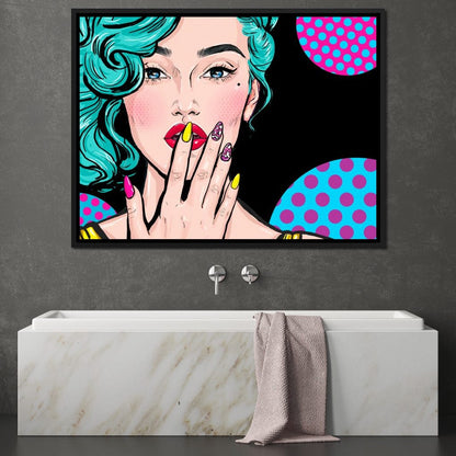 Pop Art Lady Canvas Wall Art