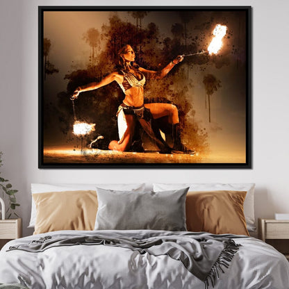 Flaming Nights Canvas Wall Art