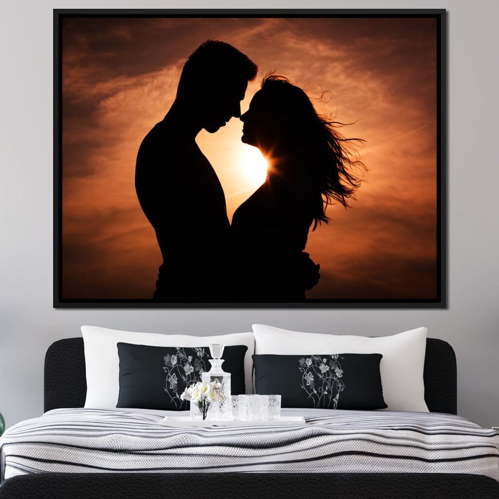Couple by the Sunset Canvas Wall Art