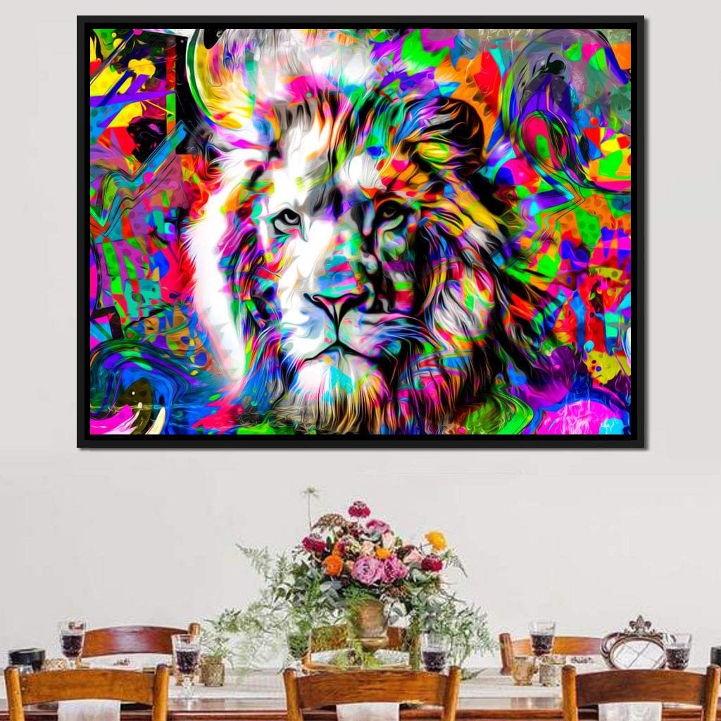 Psychedelic Lion Canvas Wall Art