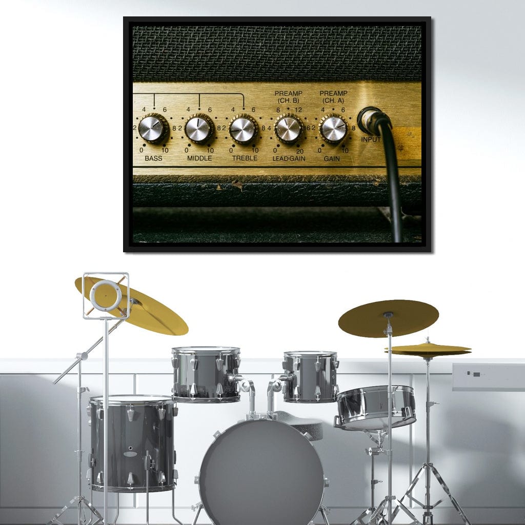 Vintage Electric Guitar Amplifier Canvas Wall Art