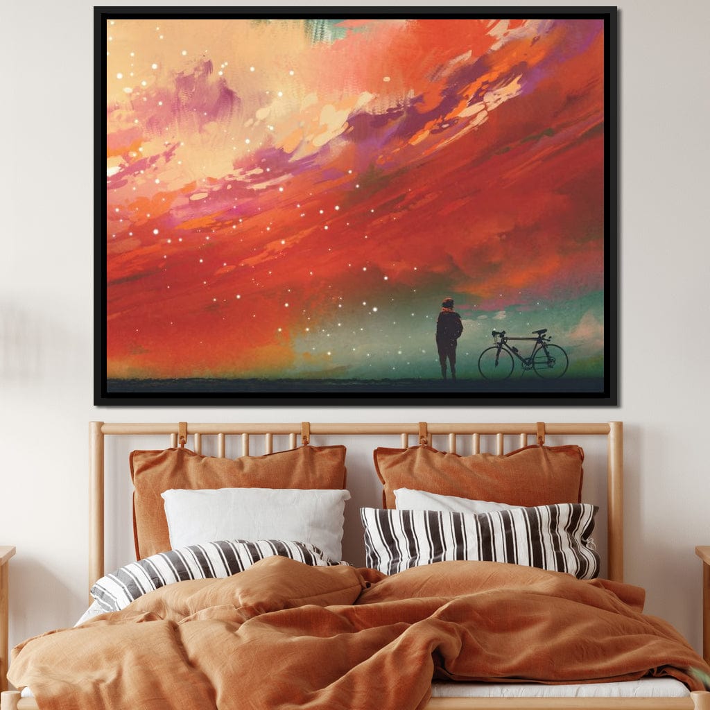 Admiring The Red Clouds Canvas Wall Art