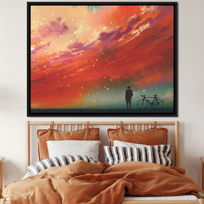 Admiring The Red Clouds Canvas Wall Art