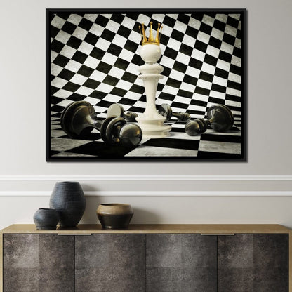 Chessboard King Canvas Wall Art