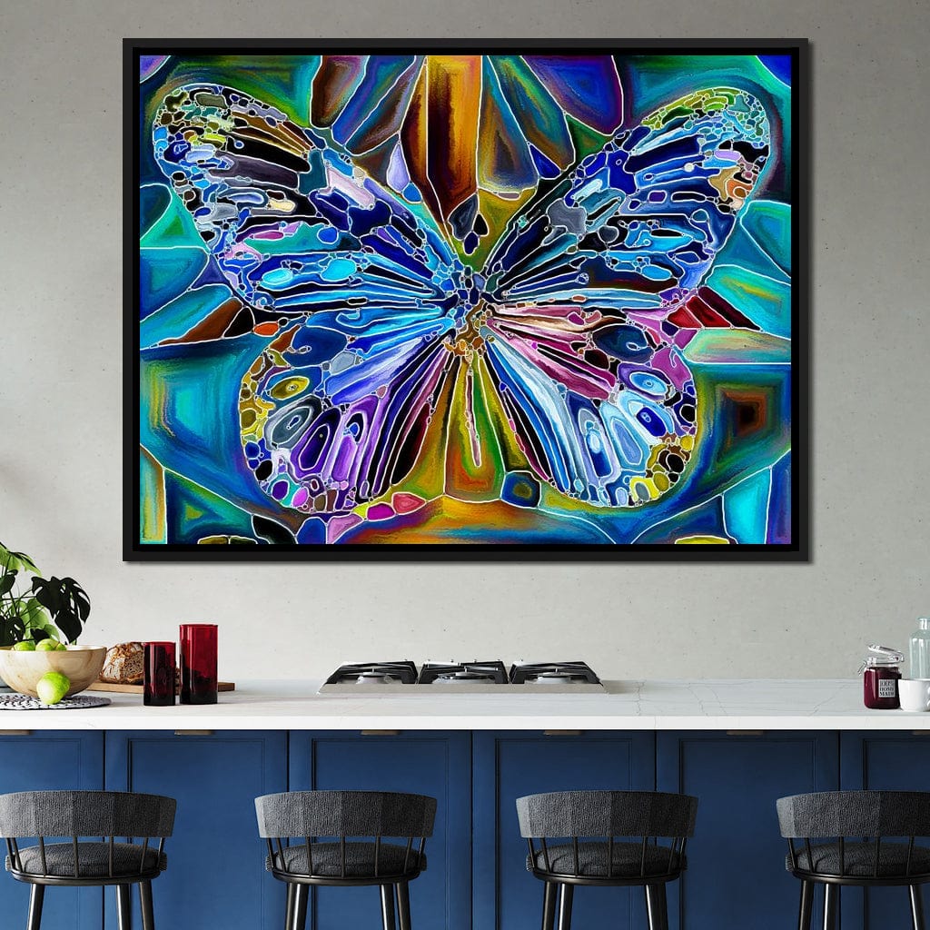 Multicolored Psychedelic Butterfly Canvas Wall Art