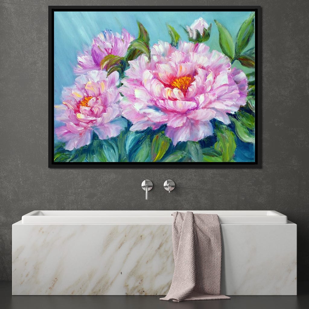 Asian Peonies Canvas Wall Art