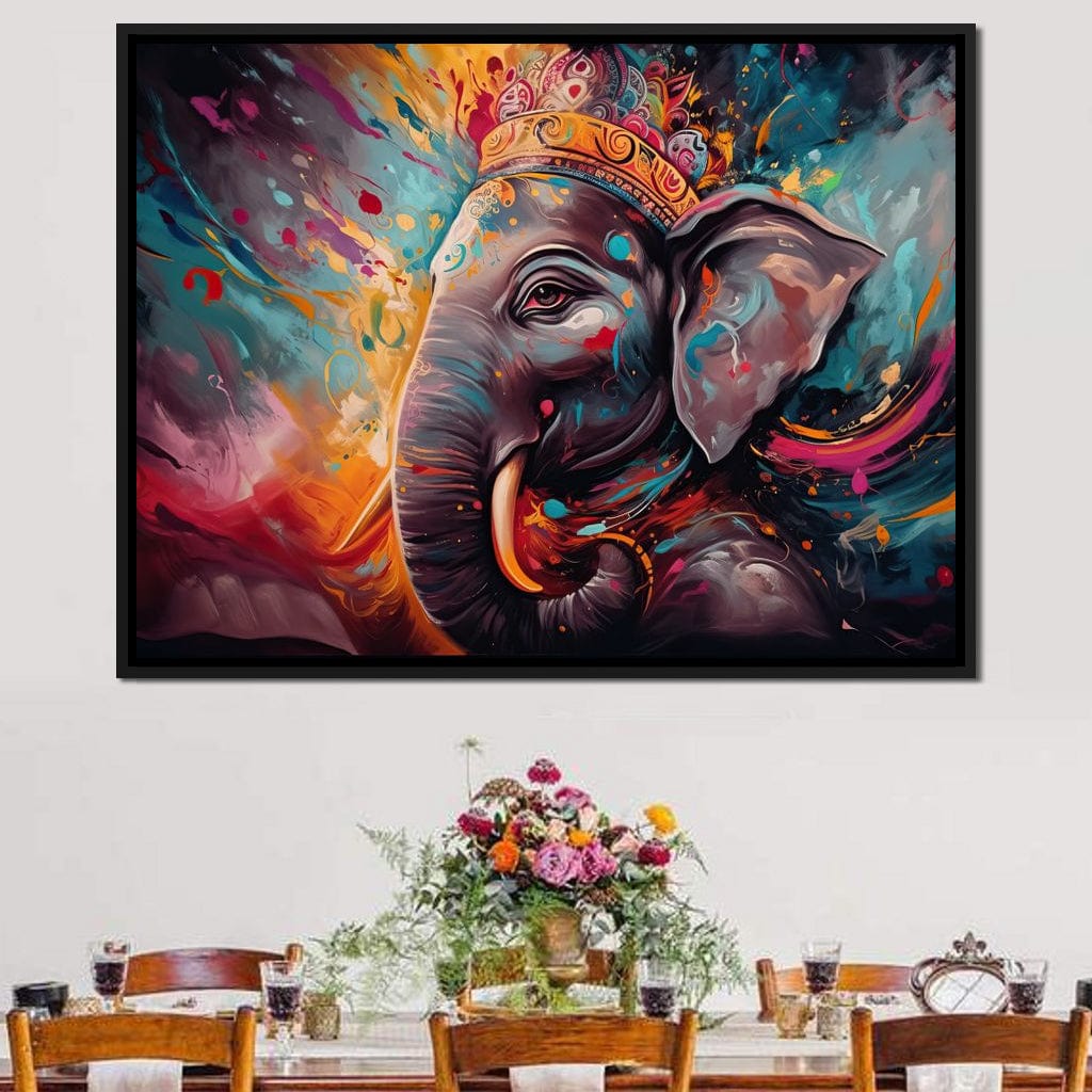 Ganesh Color Splash Canvas Wall Art