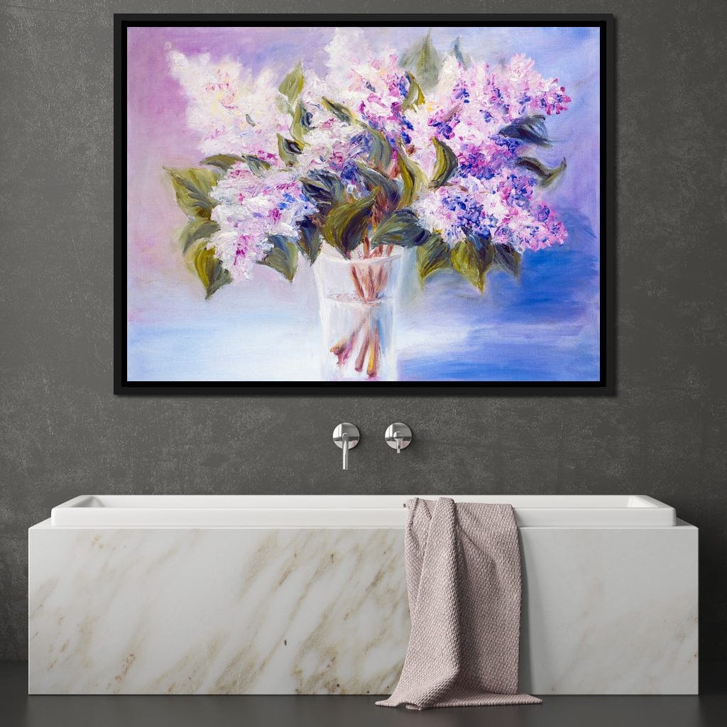 Lilacs in a Vase Canvas Wall Art