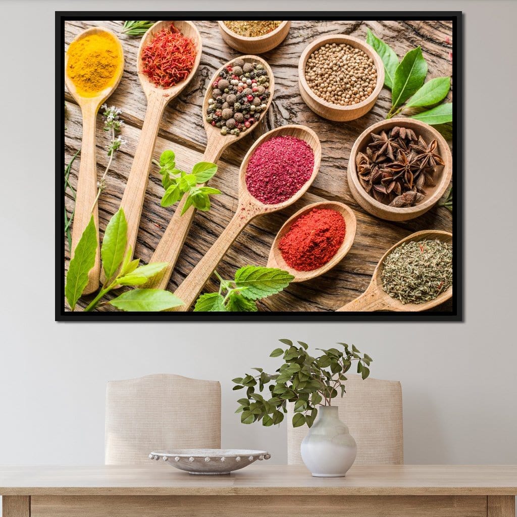 Assortment of Spices Canvas Wall Art