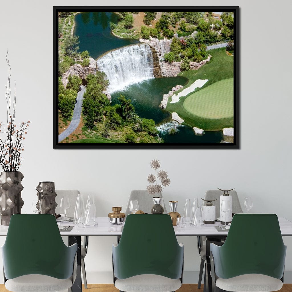Waterfall on Golf Course Canvas Wall Art