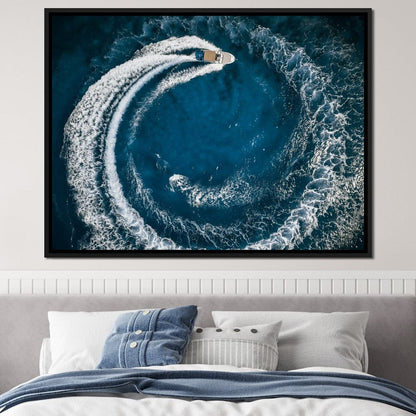 Boat Circle Canvas Wall Art