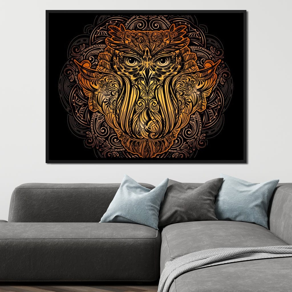 Golden Owl Canvas Wall Art